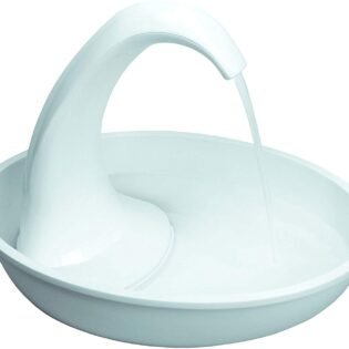 Swan Pet Drinking Fountain for Cats and Dogs Large Capacity Bubbler and Bowl Dispenser Design Keeps Water Moving