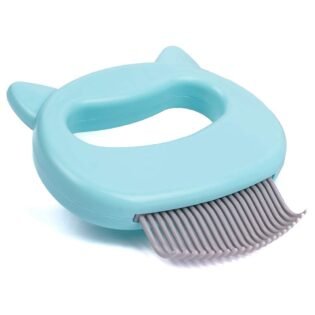 The Original Pet Hair Removal Massaging Shell Comb Soft Deshedding Brush Grooming and Shedding Matted Fur Remover Dematting tool for Long and Short Hair Cat Dog Puppy Bunny (Mint)