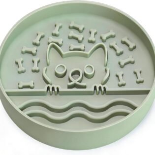 Slow Feeder Dog Bowl for Small Medium Dogs and Cats Non Slip Anti Choking Food Grade Silicone Slow Eating Bowl