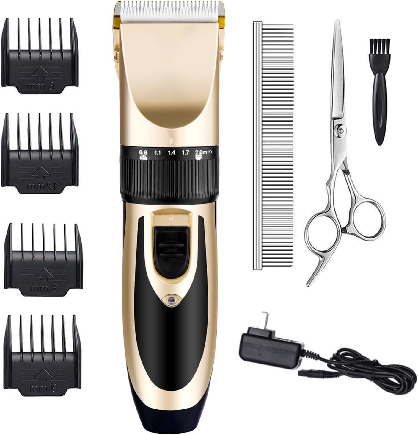 Dog Clippers for Grooming Low Noise Cordless Electric Dog Grooming Kit Rechargeable Quiet Pet Hair Trimmer Kit for Dogs and Cats