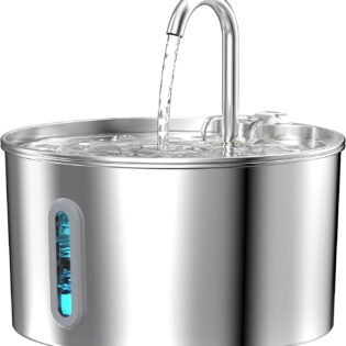 Stainless Steel Cat Water Fountain Automatic Pet Drinking Fountain for Cats Indoor Dog Water Dispenser Metal Kitty Spout Animal Water Bowl