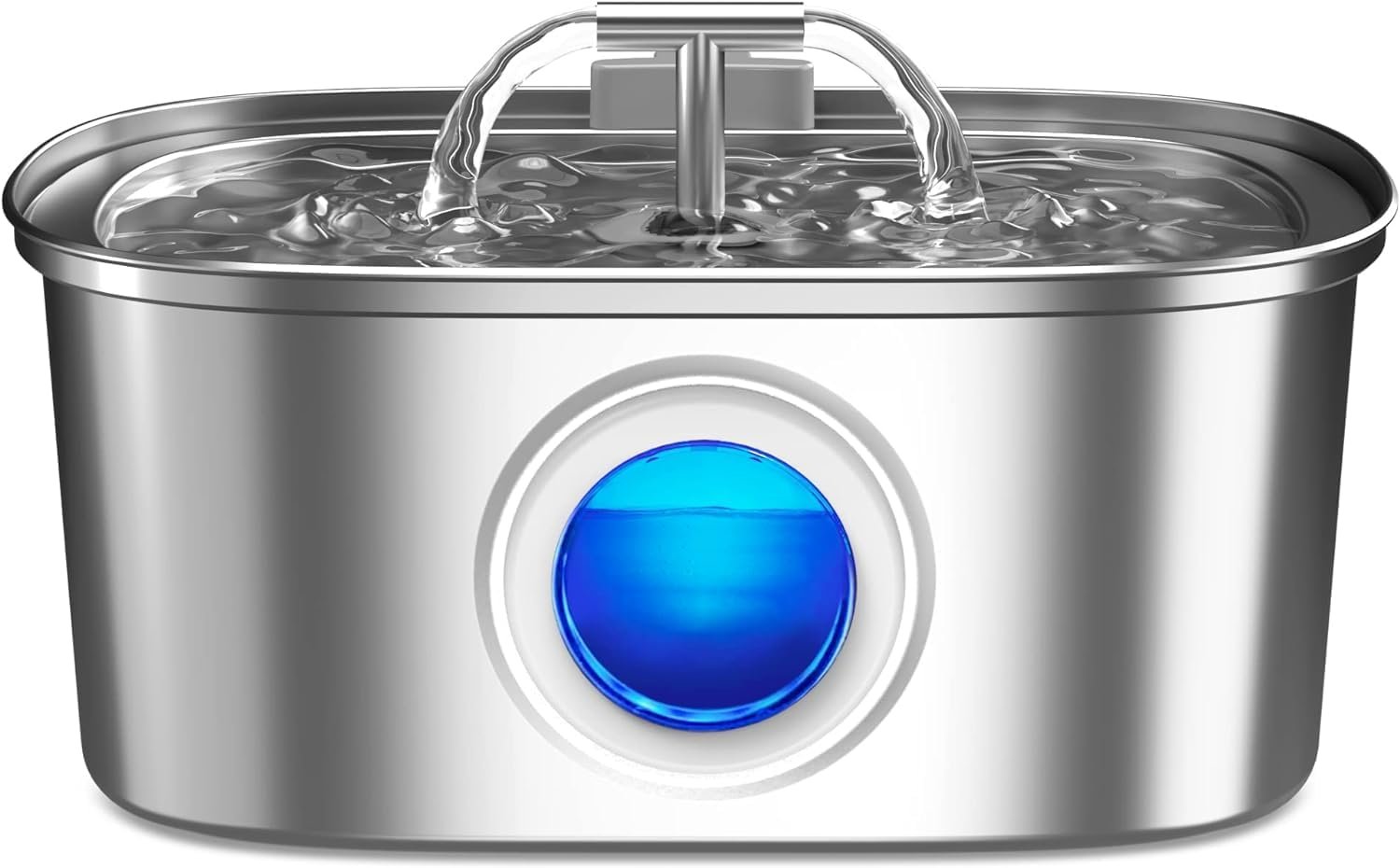 Stainless Steel Cat Water Fountain Automatic Pet Water Fountain Dog Water Dispenser with Water Level Window for Indoor Cats