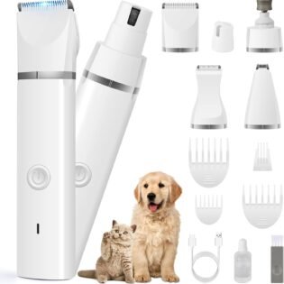 Four in One Dog Clippers Grooming Kit with Paw Hair Trimmer for Cats and Pets