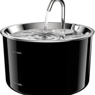 Stainless Steel Cat Water Fountain Pet Drinking Fountain Dog Waterer with Quiet Pump and Multi Layer Filtration for Cats and Dogs