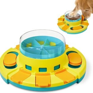 Dog Puzzle Toy Two Levels Slow Feeder Food Treat Dispenser for IQ Training and Entertainment