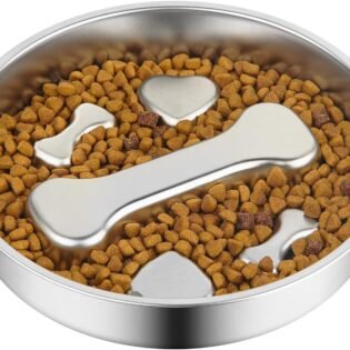 Non Slip Stainless Steel Slow Feeder Dog Bowl
