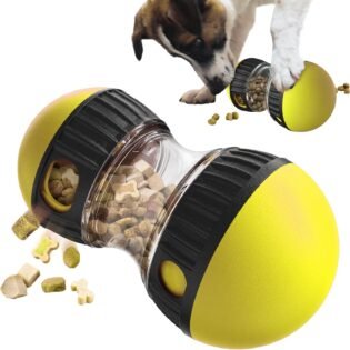 Interactive Dog Feeder Puzzle Toy Adjustable Food Dispensing Treat Dispenser Slow Feeding IQ Training Brain Stimulation