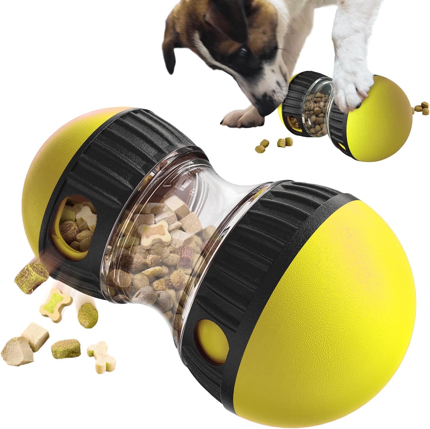 Interactive Dog Feeder Puzzle Toy Adjustable Food Dispensing Treat Dispenser Slow Feeding IQ Training Brain Stimulation