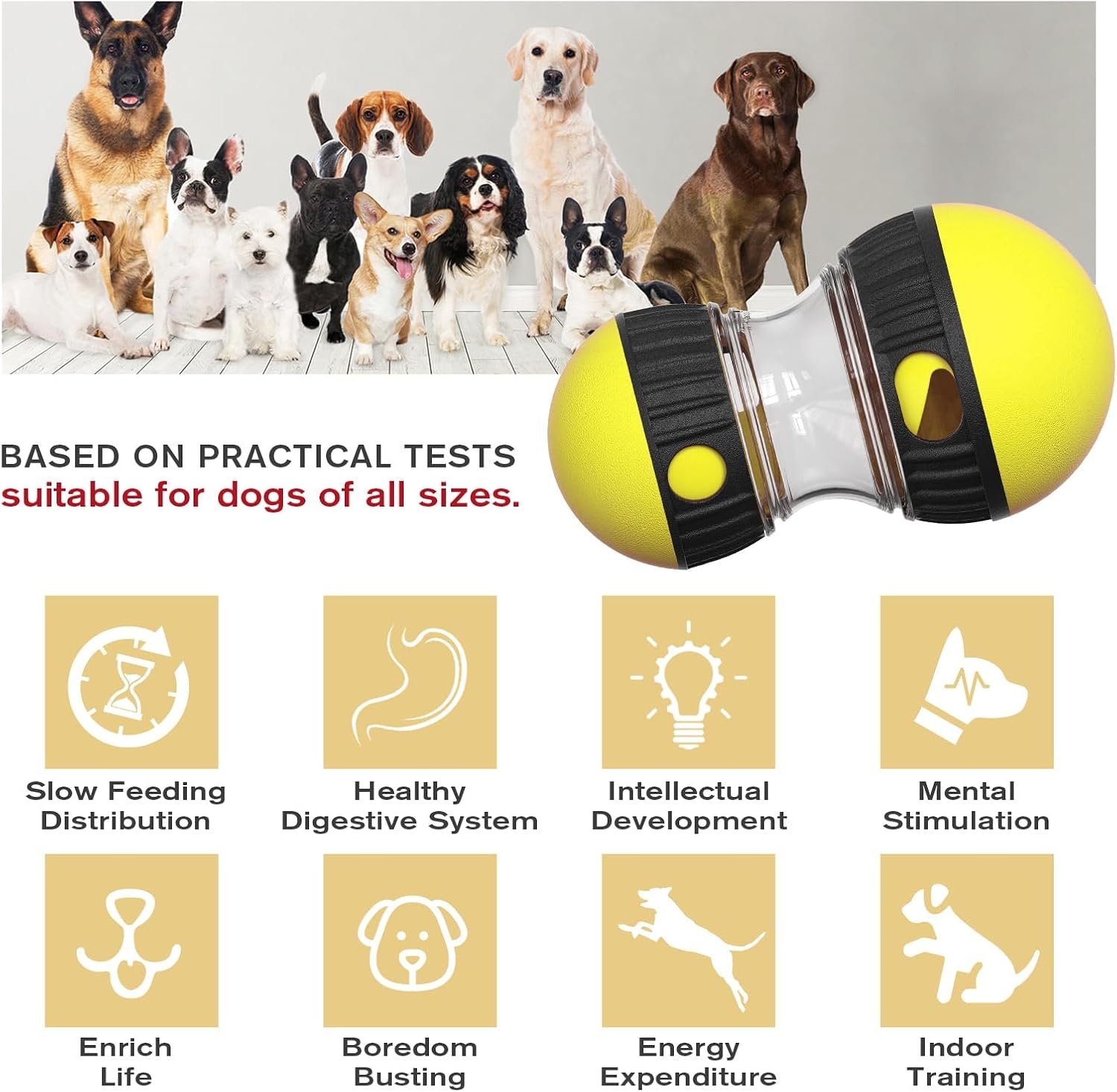 Interactive Dog Feeder Puzzle Toy Adjustable Food Dispensing Treat Dispenser Slow Feeding IQ Training Brain Stimulation - Image 2