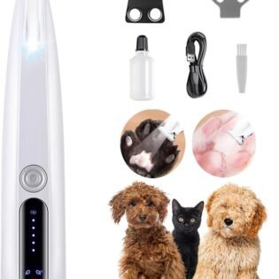 New Pet Precision Trimmer Dog Paw Trimmer with LED Light Ultra Quiet Pet Hair Clipper