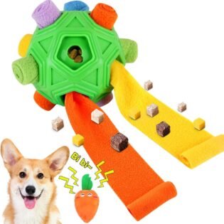 Dog Snuffle Ball Interactive Puzzle Toy Encourages Natural Foraging Skills Slow Feeder Training Stress Relief Food Hiding Chew Toy