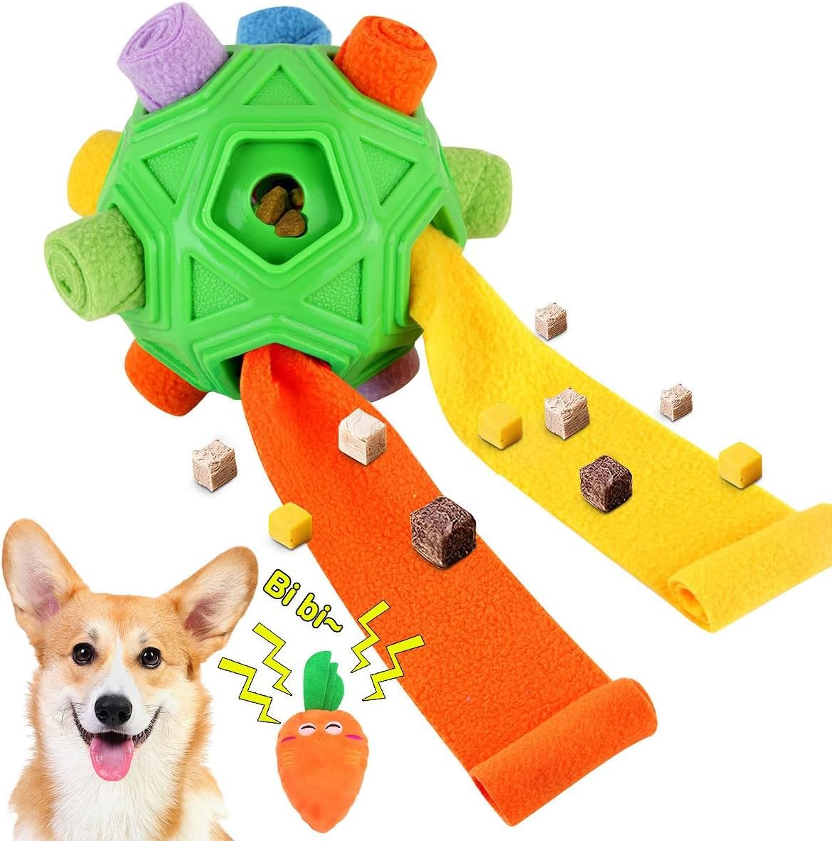 Dog Snuffle Ball Interactive Puzzle Toy Encourages Natural Foraging Skills Slow Feeder Training Stress Relief Food Hiding Chew Toy