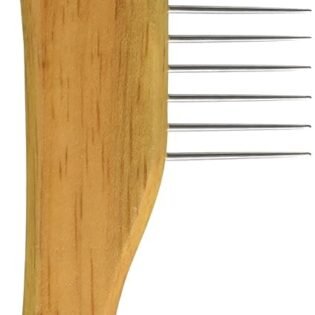 Wooden Handle Comb for Grooming Long Haired Cats & dogs - Pet Detangler Brush for Long & Curly Hair - Comb Removes & Prevents Matted Fur - Perfecting For Cocker, Poodle mixes, Cat Undercoat