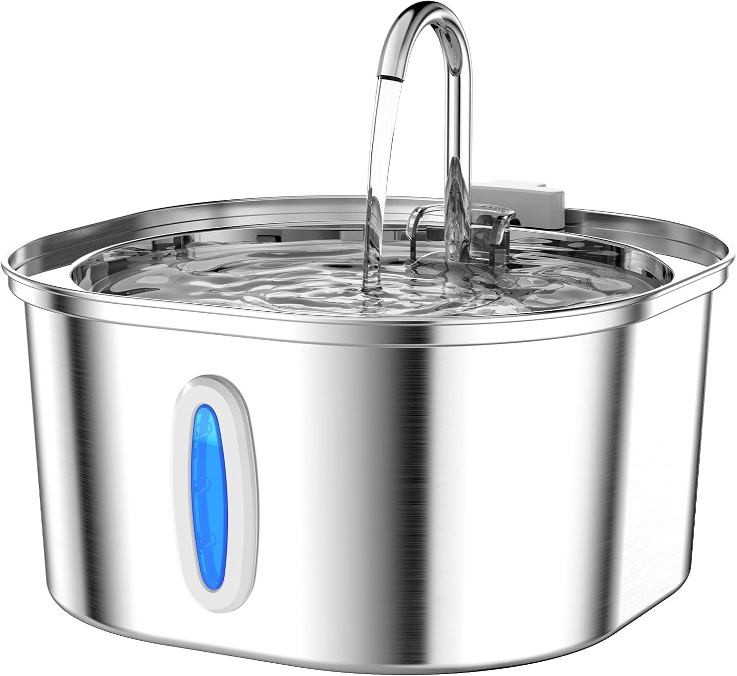 Stainless Steel Cat Water Fountain Pet Water Drinking Fountain for Indoor Cats Dog Water Fountain with Water Level Window
