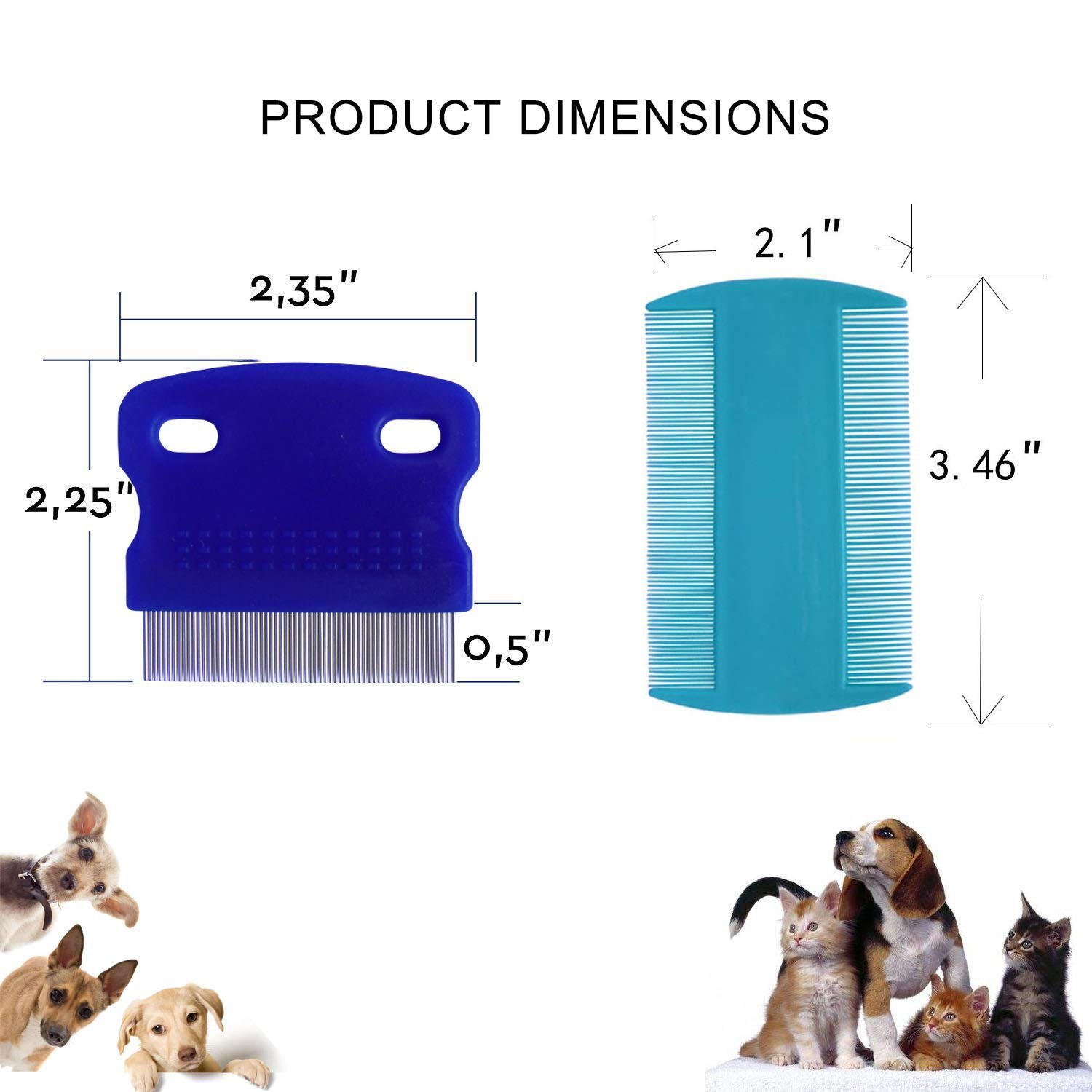 3 Pcs Pet Comb Tear Stain Remover Combs for Dogs, Dog Comb - Image 2