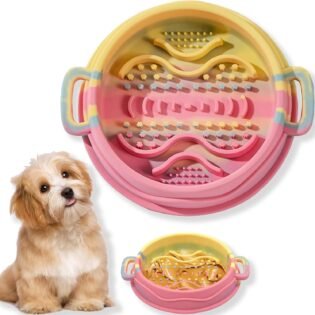 Silicone Slow Feeder Dog Bowl Anxiety Relief Lick Bowl for Puppies Small Dogs and Cats