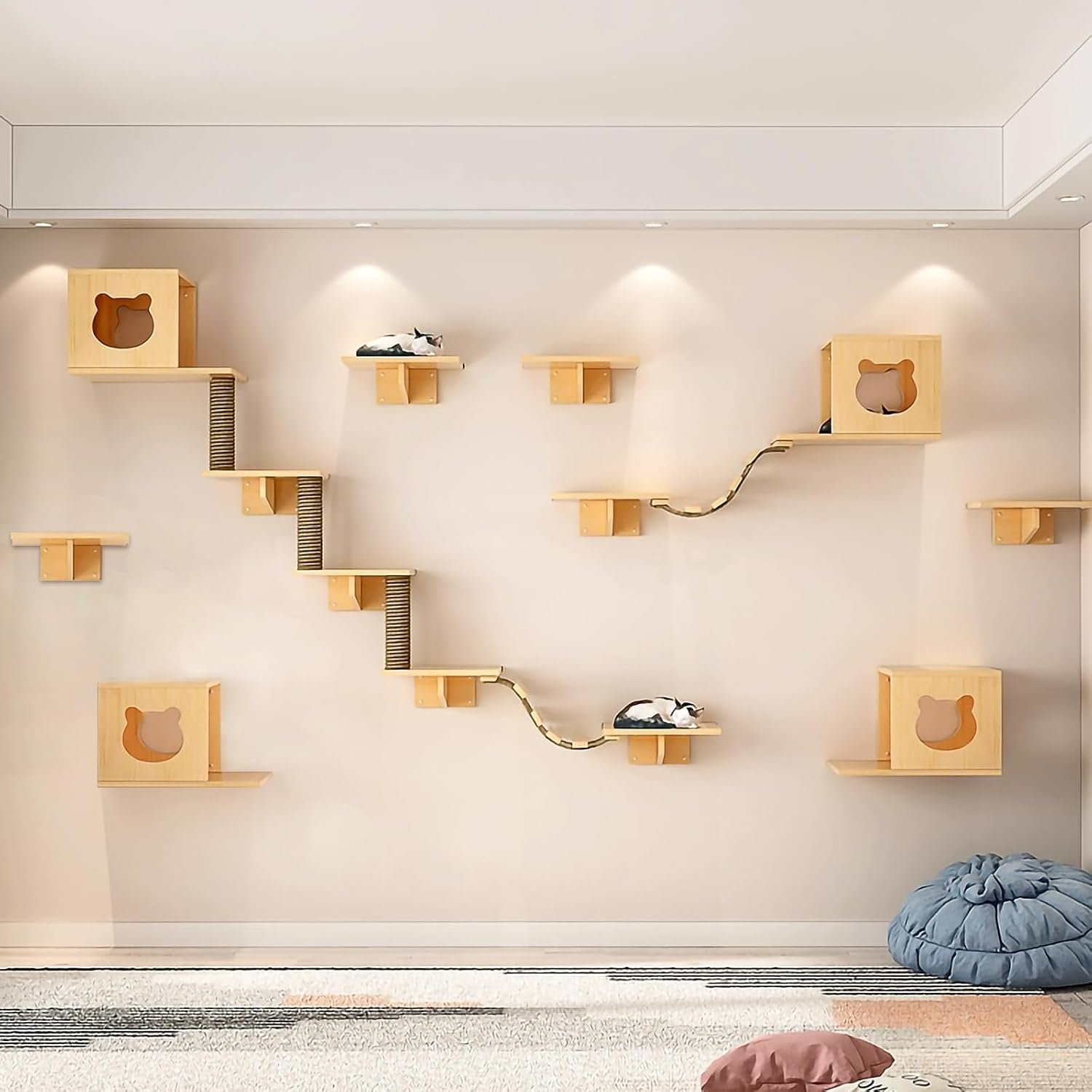 Cat Wall Shelves Cat Wall Furniture Cat Shelves and Perches with Cat Condos House Bridge Ladder and Sisal Scratching Posts