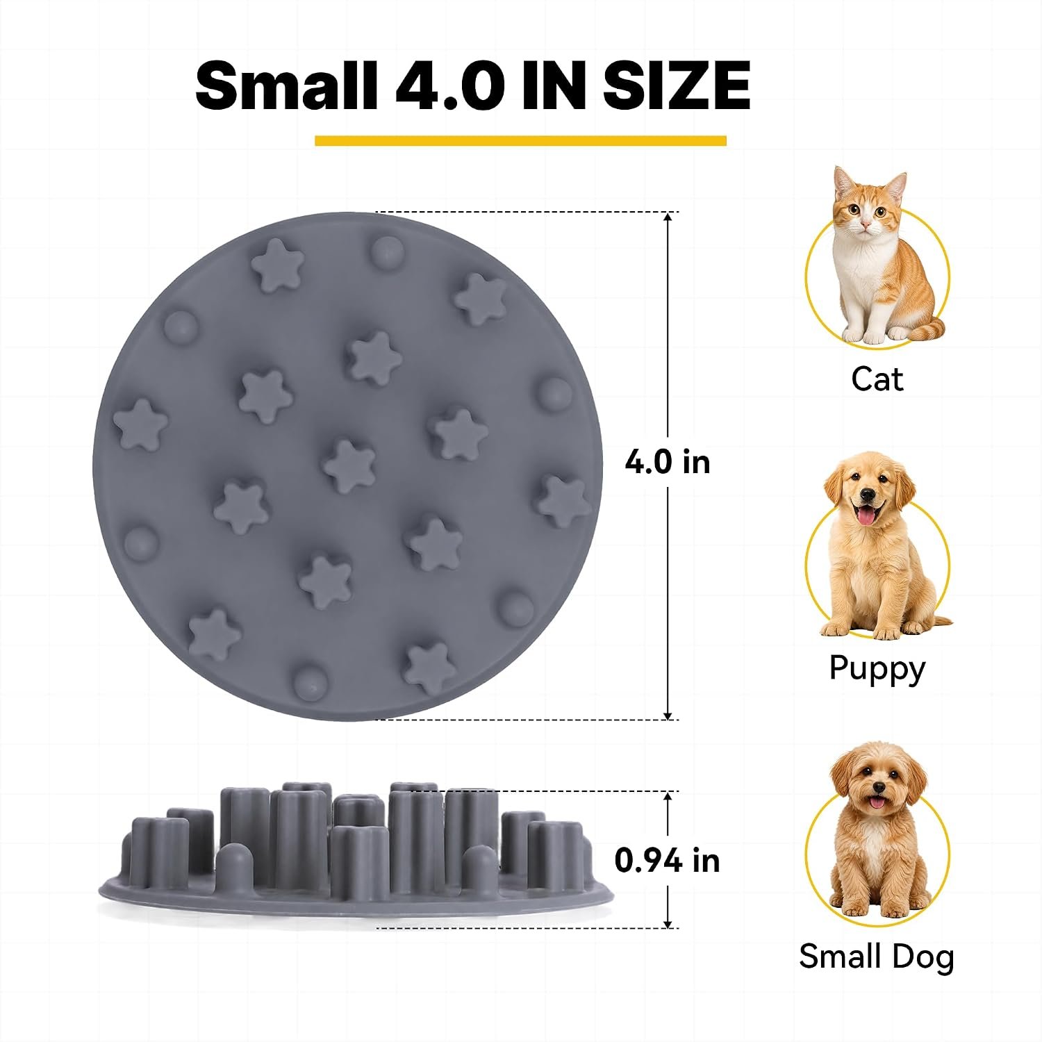 Slow Feeder Insert for Cat and Dog Bowls Anti Choking Silicone with Strong Suction Cups for Puppies Small and Medium Breeds - Image 2