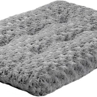 Deluxe Dog Bed Super Plush Dog and Cat Bed Ideal for Dog Crates Machine Wash and Dryer Friendly Grey