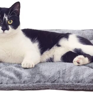 Self Warming Cat Bed for Indoor Cats and Small Dogs Washable Reflective Fur Bed Mat Grey